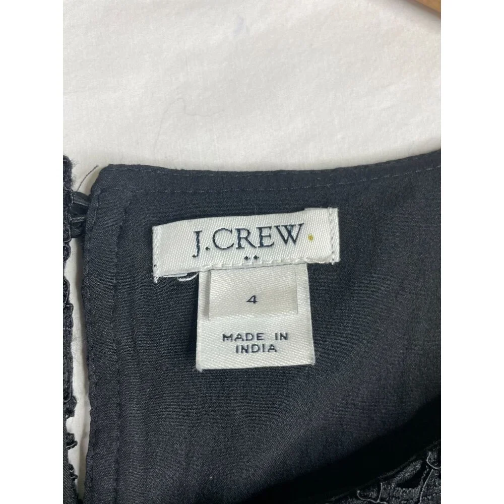 J.‎ Crew Laced Short Sleeve Blouse size 4 Black